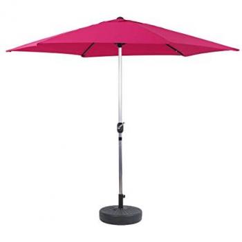 Parasol de Jardín Aluminio Sol Rosa Ø3m con Base Pesada
