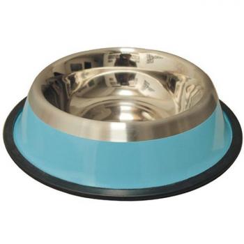 Comedero Antideslizante para Perros con Franja Azul de Acero Inoxidable, 63103, EAN 8431029213256