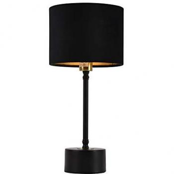 Lámpara de mesa Deventer - Metal y Franela Negra - 39 cm x ø18 cm