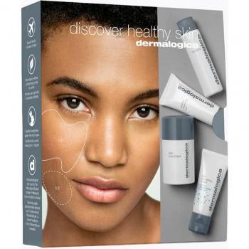 Dermalogica Kit Discover Healthy Skin - Lote de 4 piezas para una limpieza perfecta, incluye limpiador facial, exfoliante, tónico y crema hidratante