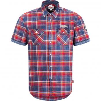 Lonsdale Boxgrove Men’s Short-Sleeve Shirt - Navy/Red/White, Slim Fit