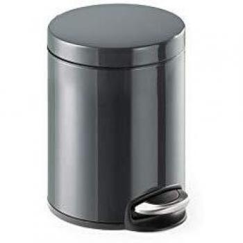 Cesto de Basura Pedal Durable 5L Metal Antracita con Cierre Suave
