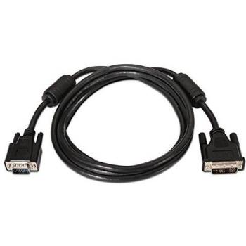 NANOCABLE 10.15.0403 - Cable DVI a SVGA con ferrita para Monitor, Macho-Macho, DVI 18+5/M-HDB15/M, Negro, 3mts