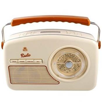 GPO Rydell Radio portátil vintage FM y DAB+ con dial retro - Crema