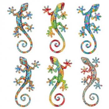 Figura de Lagarto Marrón 6U - Animales Decorativos 20x9x3cm