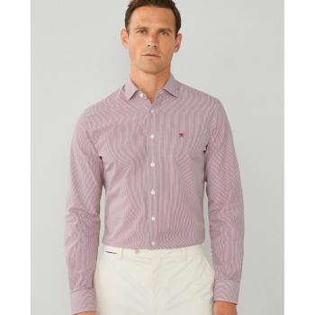 Camisa de hombre slim fit con estampado de rayas en color rojo