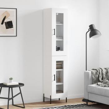 Aparador alto blanco de madera multicapa y contrachapada 34,5x34x180 cm