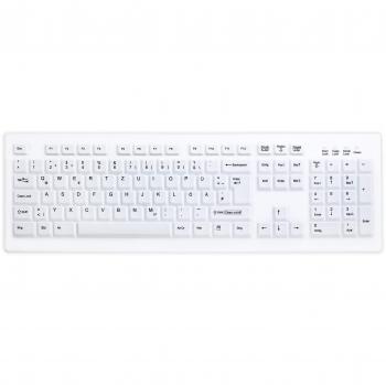 Teclado USB Cablado Sanitizable CHERRY AK-C8100 Blanco IP68 QWERTZ Alemán