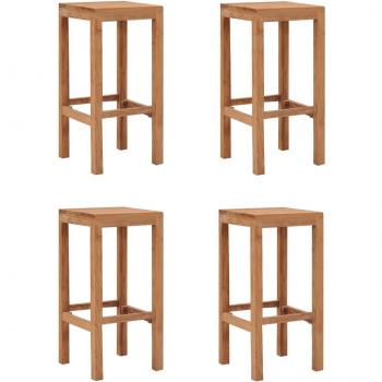 vidaXL Bar Stools 4 pcs Solid Teak Wood