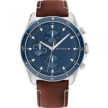 Tommy Hilfiger Reloj Cosa análoga para de los Hombres de Cuarzo con Correa en Cuero 1791837