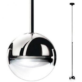 Lámpara colgante LED Convivio transparente y cromada