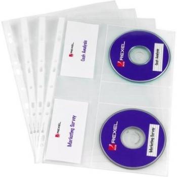Rexel - Fundas para 2 CDs multiperforadas