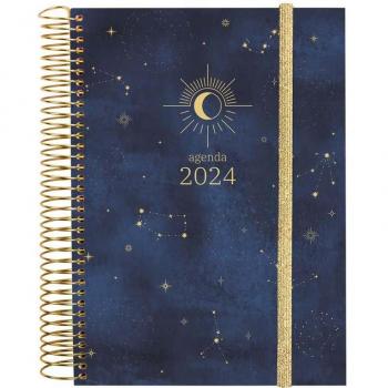 Agenda Finocam 2024 Design Collection E10 Día por Página Espiral Moon Multicolor Multilingüe 155x212mm