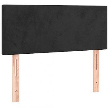 Cabecero con LED de terciopelo negro 90x5x78/88 cm