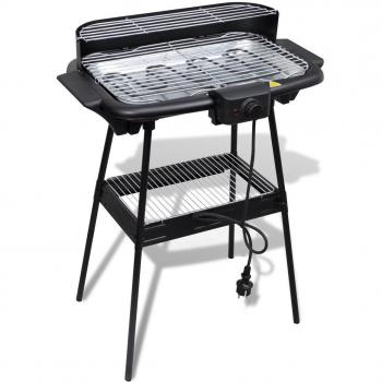 vidaXL Barbacoa Eléctrica Rectangular con Soporte Parrilla BBQ de Jardín Patio