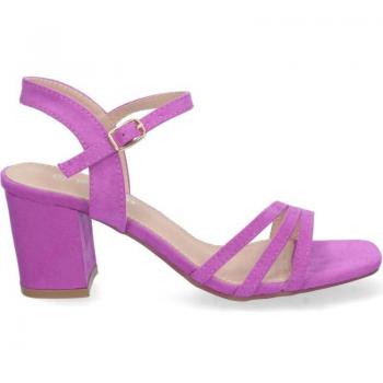 PuntoSalao Sandalias de Tacón Bajo Pala de Tiras Mujer Color Lila YG621