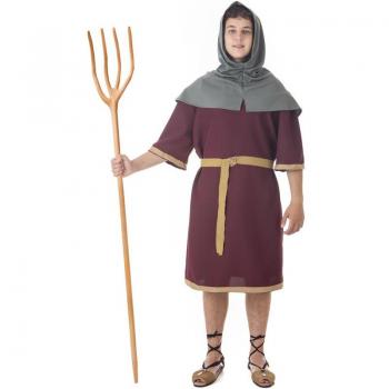 Disfraz de Túnica Medieval con capucha verde para hombre