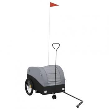 Remolque para bicicleta vidaXL hierro negro y gris 30 kg