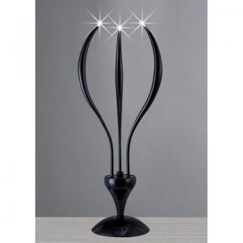 Lámpara de mesa Sobremesa Llamas 3 Bombillas negra, con 3 luces G4, no compatible con LED/CFL