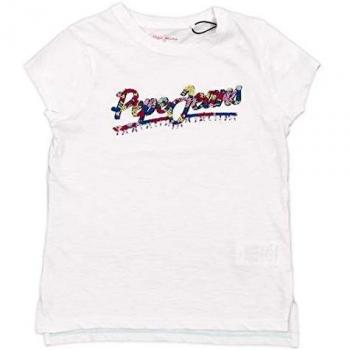 Pepe Jeans- Camiseta PG502085 Bianca- Optic White- Camiseta NIÑA Manga Corta