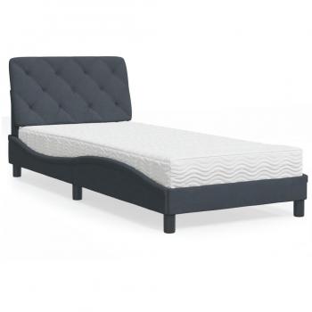Cama con colchón terciopelo gris oscuro 90x190 cm Vidaxl