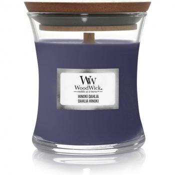 Vela Perfumada WoodWick Hinoki Dahlia - Hourglass Pequeña 85 g