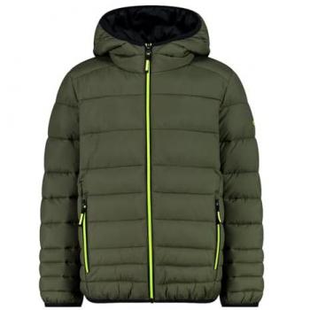 Chaqueta outdoor con capucha CMP Padded Feel-Warm Flock verde oliva para niño