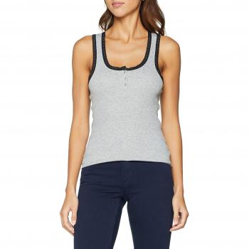 Urban Classics Ladies Button Laces Tanktop, Camiseta Deportiva de Tirantes para Mujer, Mehrfarbig