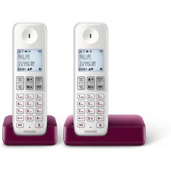 Philips D2302WP/23 - Telefonos inalámbricos Duo con Altavoz
