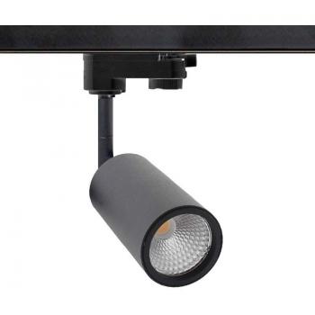 Foco carril monofásico mini cronolux rail led negro 9w blanco cálido