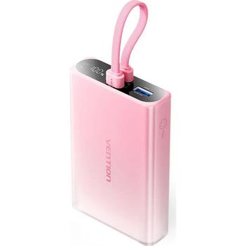 Powerbank Vention Rosa 10000mAh 22.5W USB-C y Lightning