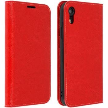 Funda iPhone XR de cuero billetera con función soporte - Roja