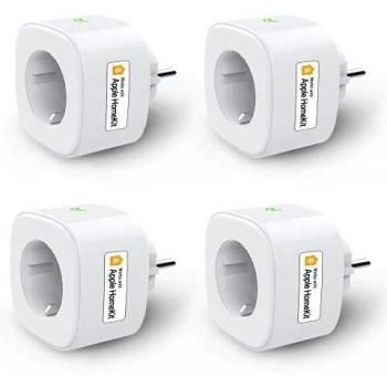 Flysocks Wifi Enchufe Inteligente Compatible con HomeKit Siri Alexa Google Home, Inteligente Enchufe Wifi Smart Plug control por Voz, 4 PCS