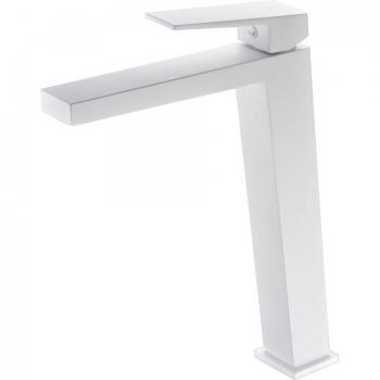 Grifo monomando alto para lavabo Art Imex, color blanco mate
