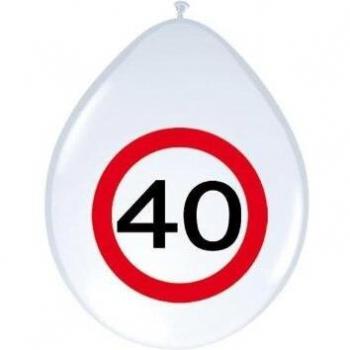 Folat B.V.- Globos de la señal de tráfico del 40 cumpleaños - 8 piezas