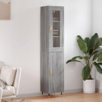 Aparador alto de madera multicapa gris Sonoma 34,5x34x180 cm