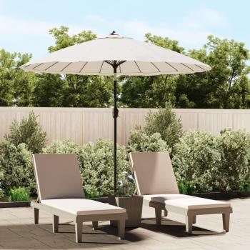 Sombrilla de Jardín con Polo de Aluminio 270 cm Color Blanco Arena