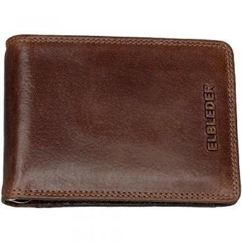 elbleder Dólar Clip Hombre Piel Vintage marrón veertein