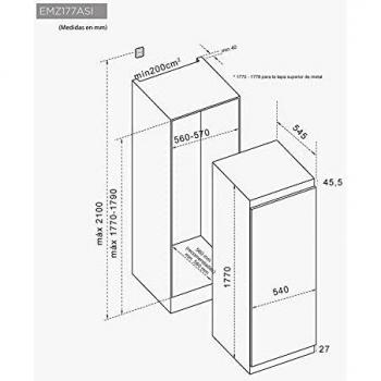EAS ELECTRIC SMART TECHNOLOGY | EMZ177ASI | Congelador vertical 197 litros | Fabricación de hielo | Cajón para verduras | Total No Frost | Puerta Integrable