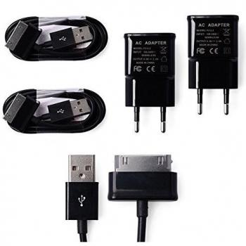 Xcsource BC299-FR1 - Cargador y cable de datos para tablets Samsung, 2 MicroUSB, color negro