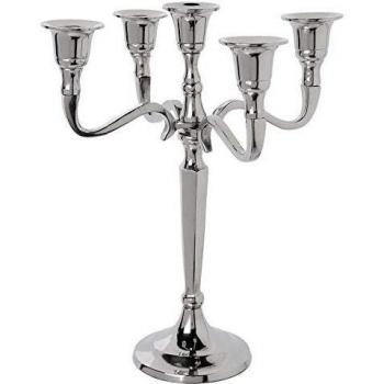 Candelabro de Metal 5 Cabezas Plata H27 cm - Decoración Bohemia
