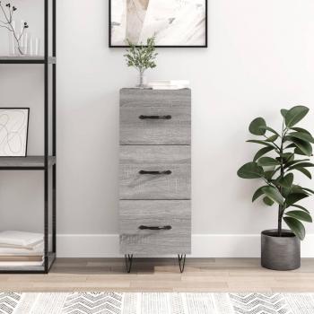 Aparador de madera contrachapada 34,5x34x90 cm Mueble de Almacenaje de Salón Buffet Armario Auxiliar Armario de Almacenamiento Gris Sonoma