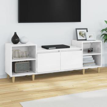 Mueble para TV madera contrachapada 160x35x55 cm blanco brillo vidaXL