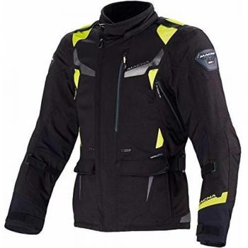 Macna Impact Pro - Chaqueta textil para moto, color negro y neón M