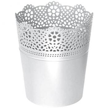 Maceta LACE Compacta 18x18x21 cm Color Blanco