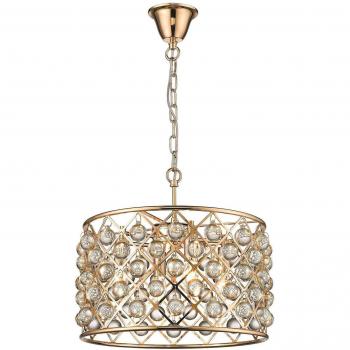 Colgante de techo pequeño dorado en cristal SANDBANKS 4 Luces con E14