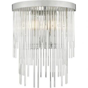 Aplique de diseño Isla Cromo brillo, cristal 2 bombillas 32,9cm - Aplique de pared en cromo pulido y vidrio transparente, 2x E14