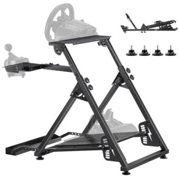 VEVOR Adjustable & Foldable Racing Wheel Stand for Logitech G923 G920 G29 G27, Thrustmaster T300RS TX F458 T500RS T3PA-PRO (F1/GT) Gaming Cockpit, Pedals