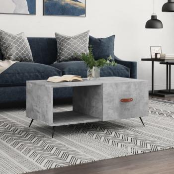 Mesa de centro de madera contrachapada y hormigón gris 90x50x40 cm