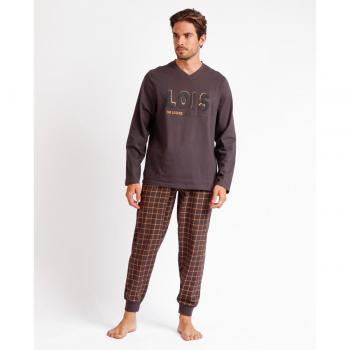 Pijama Manga Larga Speedway gris Lois Jeans